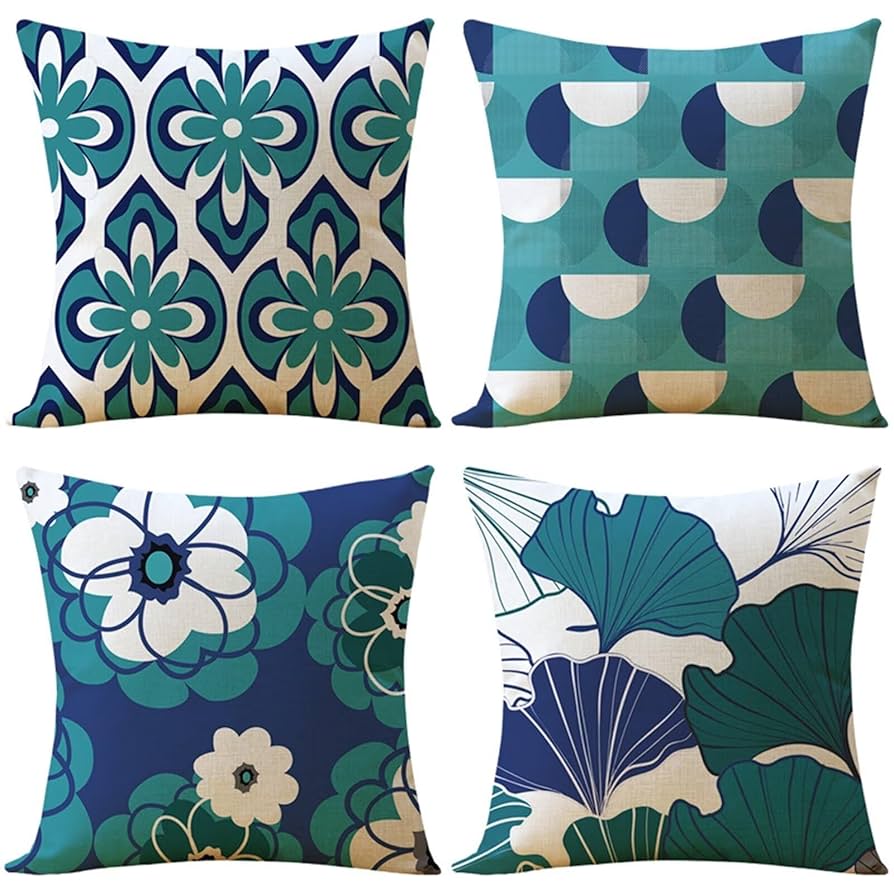Amazon.com: Throw Pillow Covers 20x20 in Set of 4 navy blue